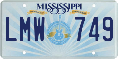 MS license plate LMW749