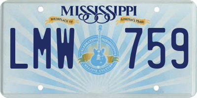 MS license plate LMW759