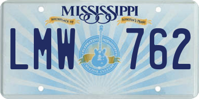 MS license plate LMW762