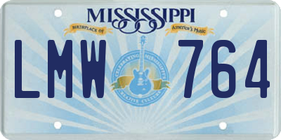 MS license plate LMW764