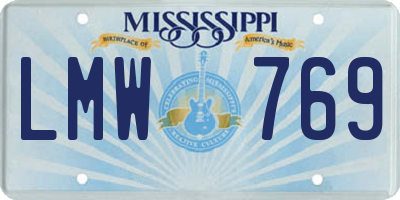 MS license plate LMW769