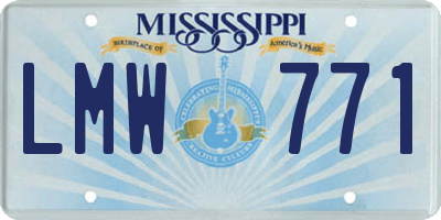 MS license plate LMW771