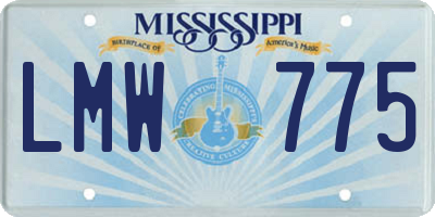 MS license plate LMW775