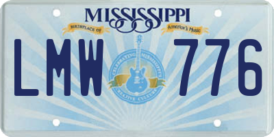 MS license plate LMW776