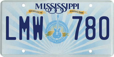 MS license plate LMW780
