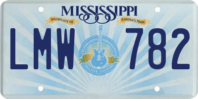 MS license plate LMW782