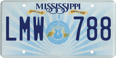 MS license plate LMW788
