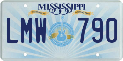MS license plate LMW790