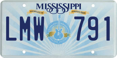 MS license plate LMW791