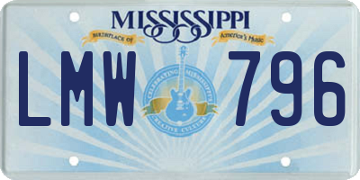 MS license plate LMW796