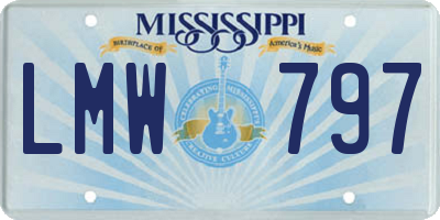 MS license plate LMW797