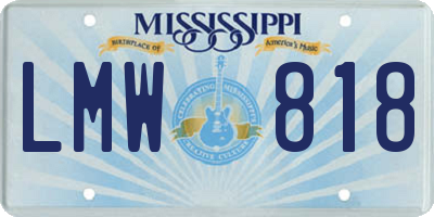 MS license plate LMW818