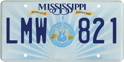 MS license plate LMW821
