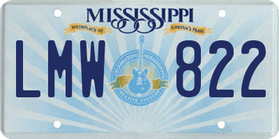 MS license plate LMW822