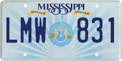 MS license plate LMW831