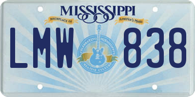 MS license plate LMW838