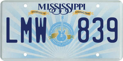 MS license plate LMW839