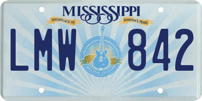 MS license plate LMW842
