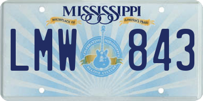 MS license plate LMW843
