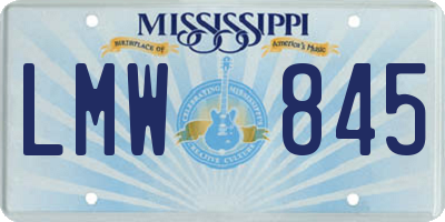MS license plate LMW845