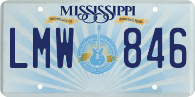 MS license plate LMW846