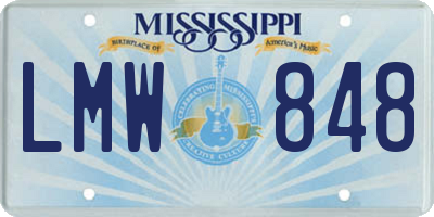 MS license plate LMW848