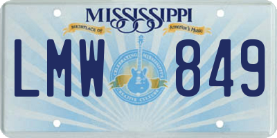 MS license plate LMW849