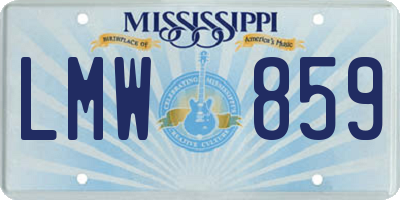 MS license plate LMW859