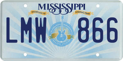 MS license plate LMW866