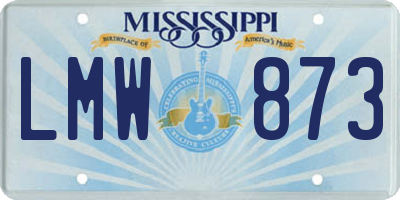 MS license plate LMW873