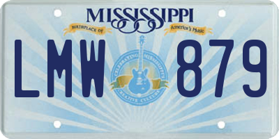 MS license plate LMW879