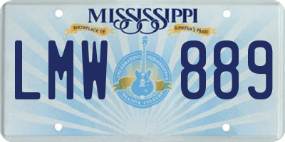 MS license plate LMW889