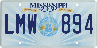 MS license plate LMW894