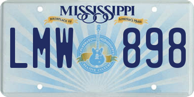 MS license plate LMW898