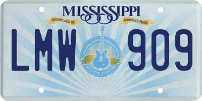 MS license plate LMW909