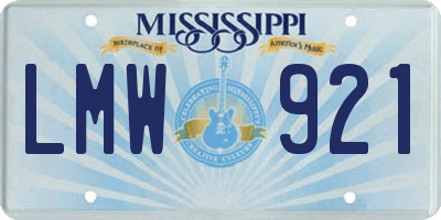 MS license plate LMW921