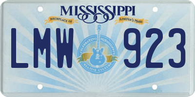 MS license plate LMW923