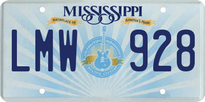 MS license plate LMW928