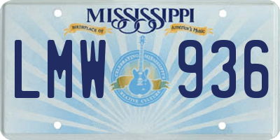 MS license plate LMW936