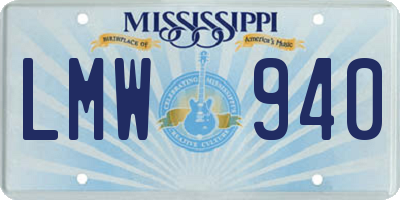 MS license plate LMW940