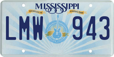 MS license plate LMW943
