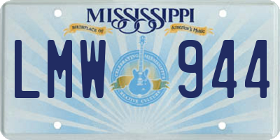 MS license plate LMW944
