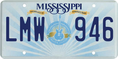 MS license plate LMW946