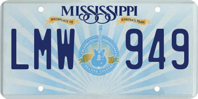 MS license plate LMW949
