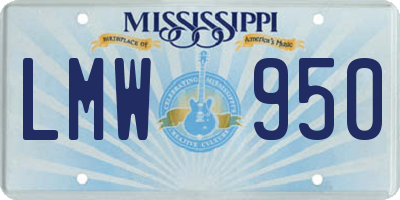 MS license plate LMW950