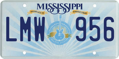 MS license plate LMW956