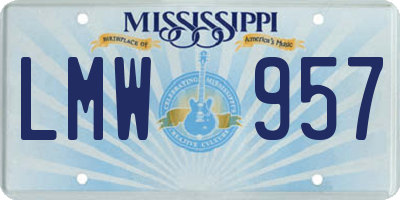 MS license plate LMW957