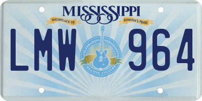 MS license plate LMW964