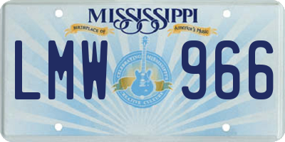 MS license plate LMW966