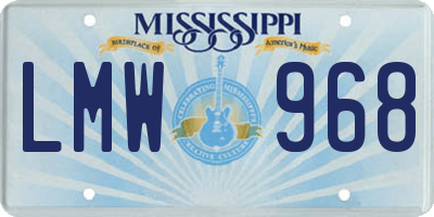 MS license plate LMW968